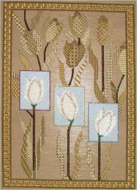 click here to view larger image of Tulip Window (hand painted canvases)