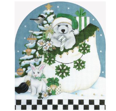 click here to view larger image of White Santa Bag (hand painted canvases)