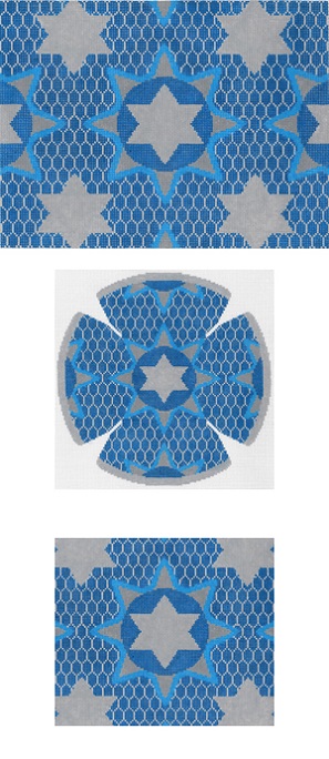 click here to view larger image of Medallion Star Blue Tallis (hand painted canvases)