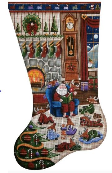 click here to view larger image of Bedtime Story Stocking - 18ct (hand painted canvases)