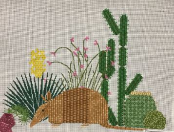 click here to view larger image of Armadillo and Cactus (hand painted canvases)