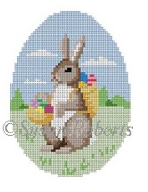 click here to view larger image of Rabbit with Egg Basket (hand painted canvases)