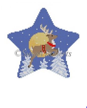 click here to view larger image of Star Flying Reindeer (hand painted canvases)