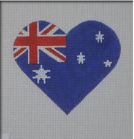 click here to view larger image of Australian Flag Heart (hand painted canvases)
