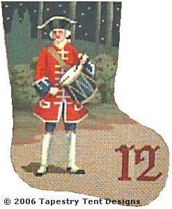 click here to view larger image of Drummer Drumming - Day 12 Mini Stocking (hand painted canvases)