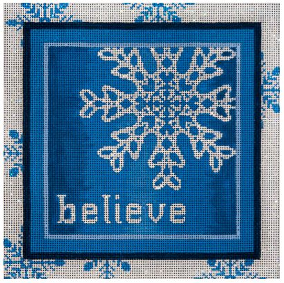 click here to view larger image of Believe Snowflake (hand painted canvases)