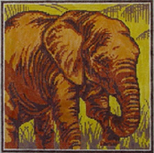 click here to view larger image of Graphic Elephant (hand painted canvases)