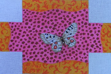 click here to view larger image of Pink Leopard/Butterfly Brick Cover (hand painted canvases)