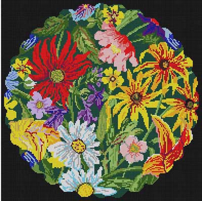 click here to view larger image of Round Floral (hand painted canvases)