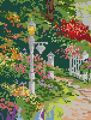 click here to view larger image of Lampost Garden (hand painted canvases)