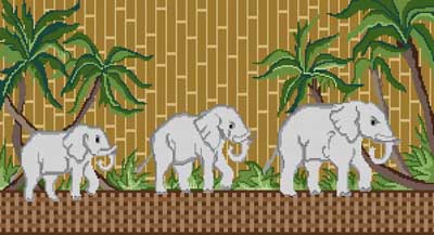 click here to view larger image of Elephant Walk (hand painted canvases)