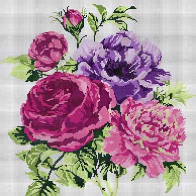 click here to view larger image of Peony Bouquet (hand painted canvases)