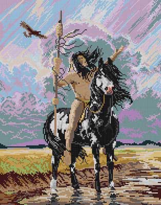 click here to view larger image of Indian on Horse (hand painted canvases)