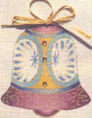 click here to view larger image of Violet Bell Ornament (hand painted canvases)