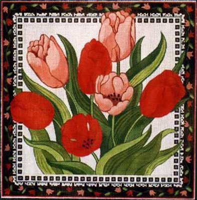 click here to view larger image of Tulips And Lace (hand painted canvases)