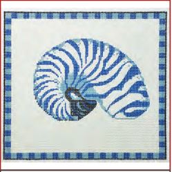click here to view larger image of Armored Nautilus In Ocean Blue - 18ct (hand painted canvases)