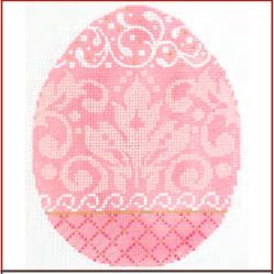 click here to view larger image of Strawberry Damask Egg (hand painted canvases)
