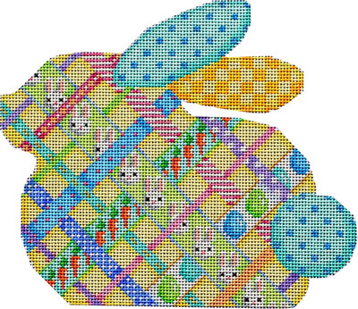 click here to view larger image of Diagonal Woven Ribbon Bunny (hand painted canvases)