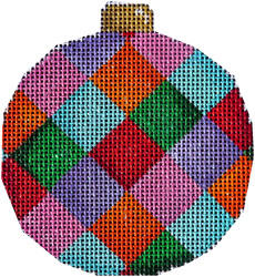 click here to view larger image of Ball Ornament - Harlequin Multi (hand painted canvases)