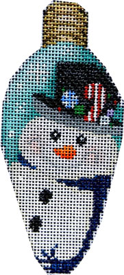 click here to view larger image of Snowman Top Hat Christmas Light Bulb (hand painted canvases)