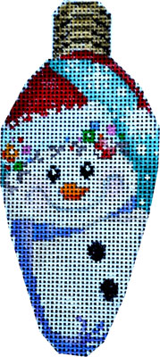 click here to view larger image of Snowman/Cap Christmas Light Bulb (hand painted canvases)