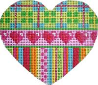click here to view larger image of Plaid/Hearts/Stripes Heart (hand painted canvases)