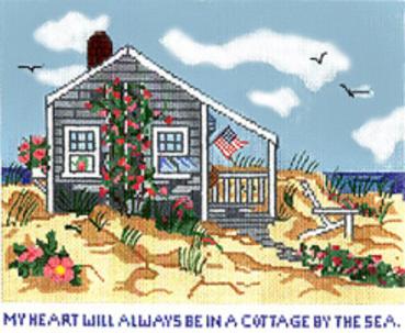 click here to view larger image of Cottage By The Sea - 13ct (hand painted canvases)
