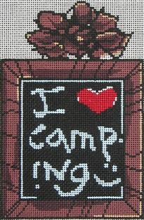 click here to view larger image of I Love Camping (hand painted canvases)