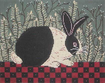 click here to view larger image of Checkerboard Bunny (hand painted canvases)