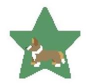click here to view larger image of Tan Corgi Star (hand painted canvases)