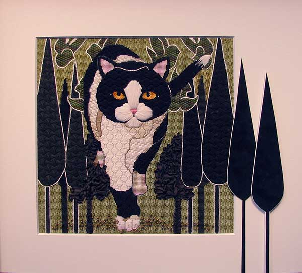 click here to view larger image of Art Deco Cat w/Stitch Guide (hand painted canvases)