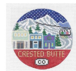click here to view larger image of Crested Butte Round (hand painted canvases)