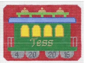 click here to view larger image of Train Caboose Ornament (hand painted canvases)