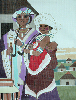 click here to view larger image of African Family (hand painted canvases)