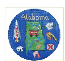 click here to view larger image of Alabama Ornament (hand painted canvases)