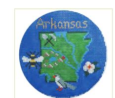 click here to view larger image of Arkansas Ornament (hand painted canvases)