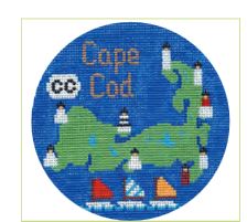 click here to view larger image of Cape Cod Ornament (hand painted canvases)