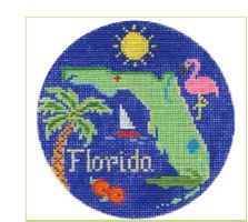 click here to view larger image of Florida Ornament (hand painted canvases)