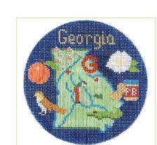 click here to view larger image of Georgia Ornament (hand painted canvases)