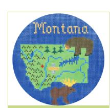 click here to view larger image of Montana Ornament (hand painted canvases)