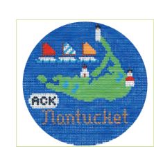 click here to view larger image of Nantucket Ornament (hand painted canvases)