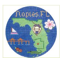 click here to view larger image of Naples Florida Ornament (hand painted canvases)