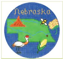 click here to view larger image of Nebraska Ornament (hand painted canvases)
