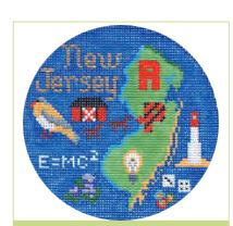 click here to view larger image of New Jersey Ornament (hand painted canvases)