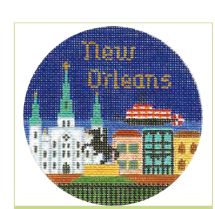 click here to view larger image of New Orleans Ornament (hand painted canvases)