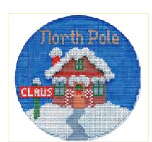 click here to view larger image of North Pole Ornament (hand painted canvases)