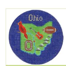 click here to view larger image of Ohio Ornament (hand painted canvases)