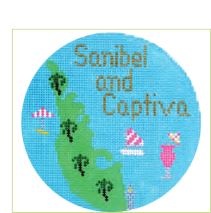 click here to view larger image of Sanibel and Captiva Ornament (hand painted canvases)