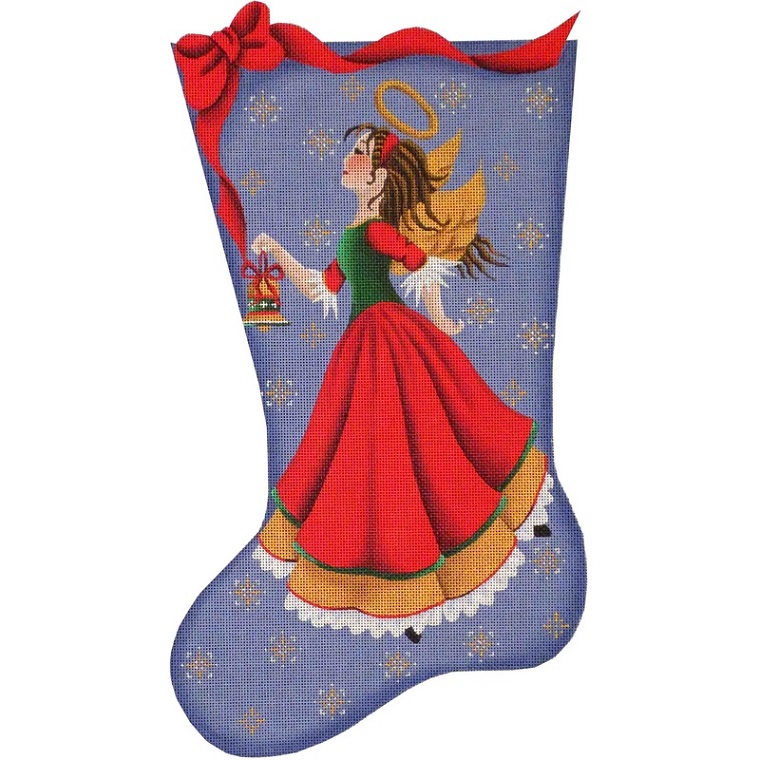 click here to view larger image of Bell Angel Stocking - 13ct (hand painted canvases)