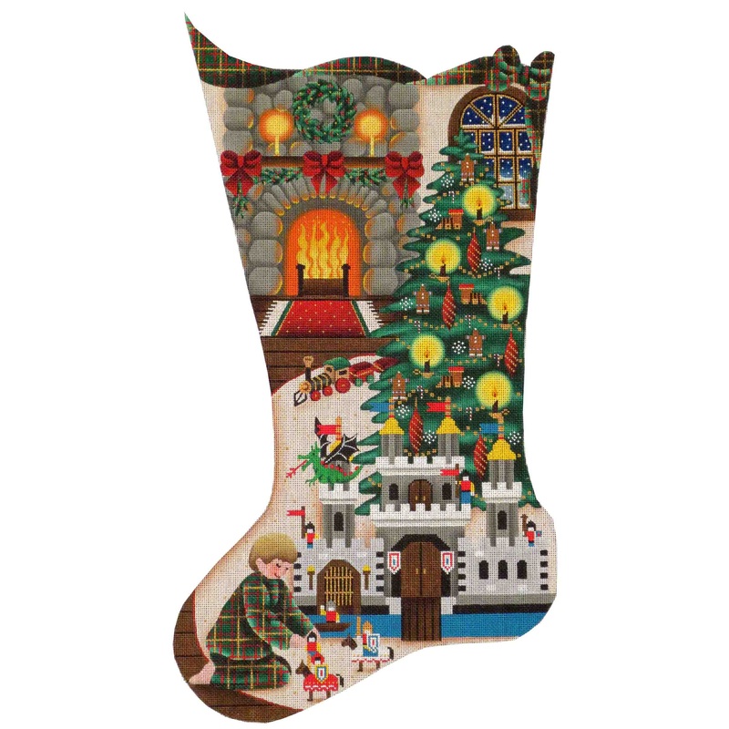 click here to view larger image of Toy Castle Christmas Stocking - 13ct (hand painted canvases)